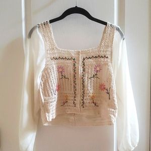 BOHO Blouse Crochet with flowers